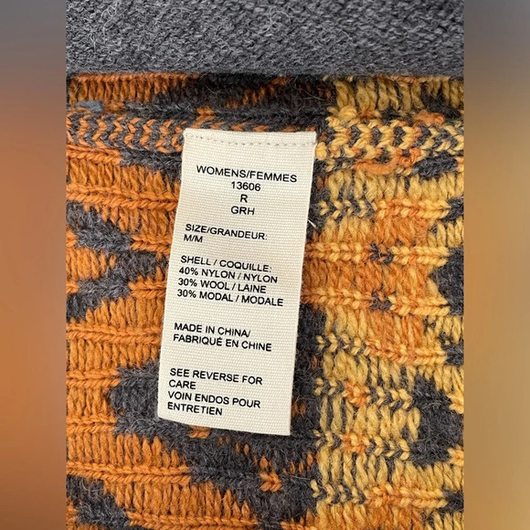 Woolrich Southwestern Cardigan Sweater Wool Blend Shawl Fringe Gray NWT Medium - Picture 10 of 15